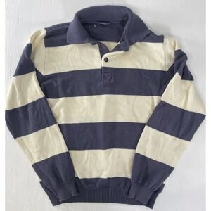 brandy melville Katiana Knit Striped Sweater - one size - Blue Off white striped